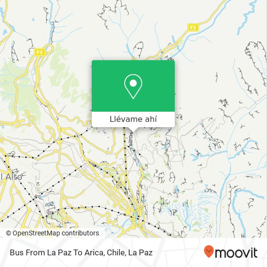 Mapa de Bus From La Paz To Arica, Chile