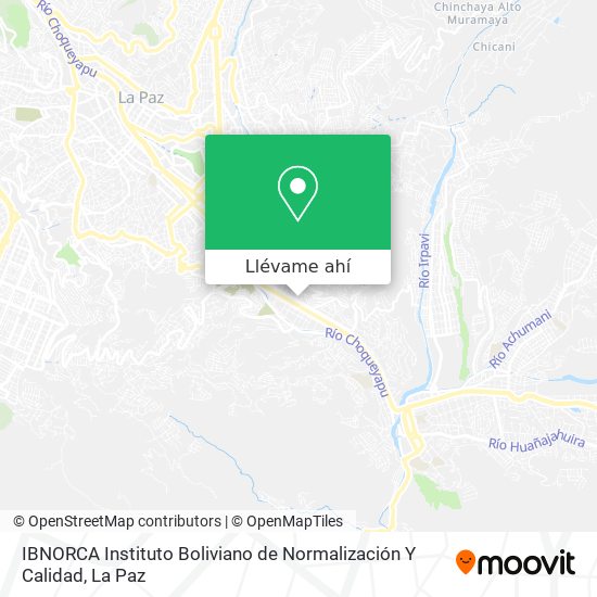 Mapa de IBNORCA Instituto Boliviano de Normalización Y Calidad