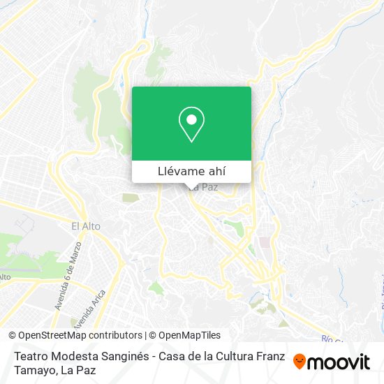 Mapa de Teatro Modesta Sanginés - Casa de la Cultura Franz Tamayo