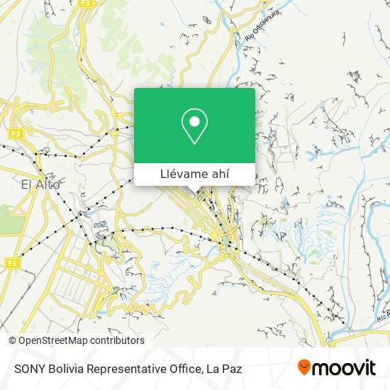 Mapa de SONY Bolivia Representative Office