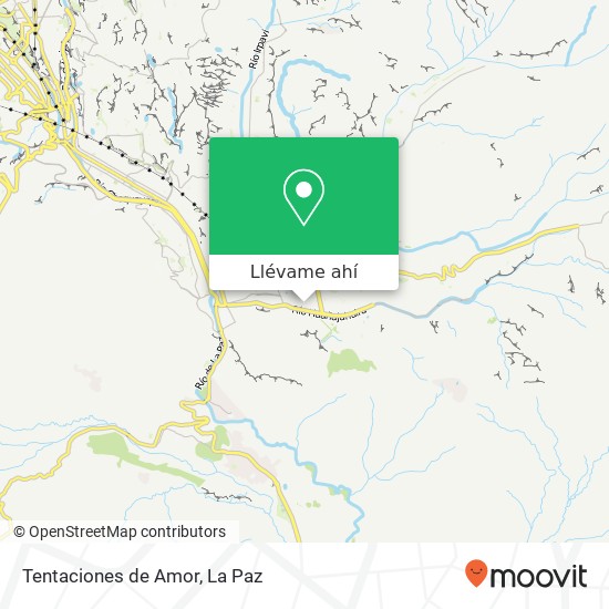 Mapa de Tentaciones de Amor, Avenida Montenegro San Miguel, Nuestra Señora de La Paz