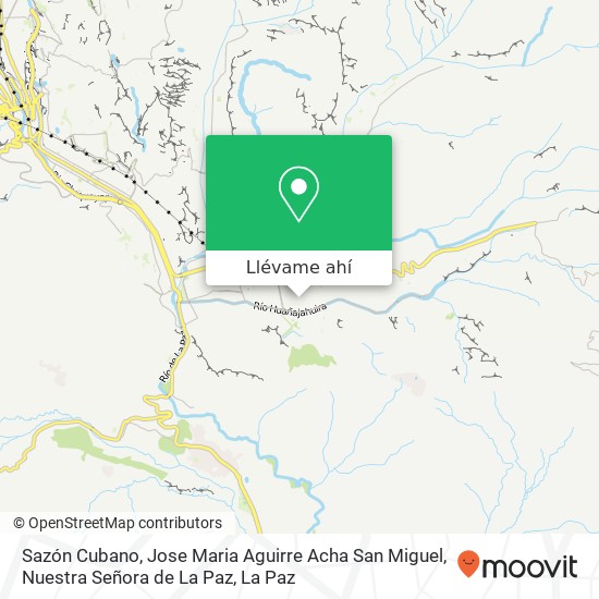 Mapa de Sazón Cubano, Jose Maria Aguirre Acha San Miguel, Nuestra Señora de La Paz