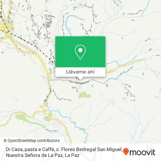 Mapa de Di Casa, pasta e Caffè, c. Flores Bedregal San Miguel, Nuestra Señora de La Paz