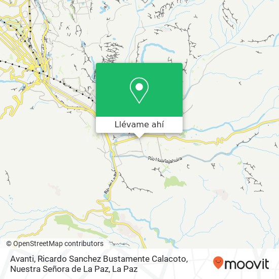 Mapa de Avanti, Ricardo Sanchez Bustamente Calacoto, Nuestra Señora de La Paz