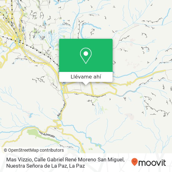 Mapa de Mas Vizzio, Calle Gabriel René Moreno San Miguel, Nuestra Señora de La Paz