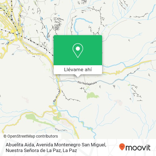 Mapa de Abuelita Aida, Avenida Montenegro San Miguel, Nuestra Señora de La Paz