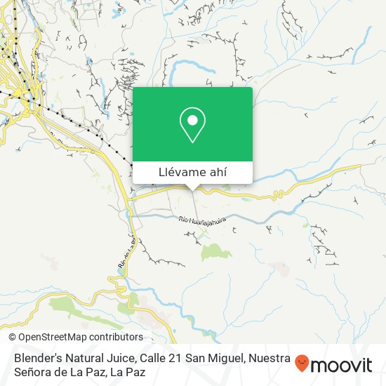 Mapa de Blender's Natural Juice, Calle 21 San Miguel, Nuestra Señora de La Paz