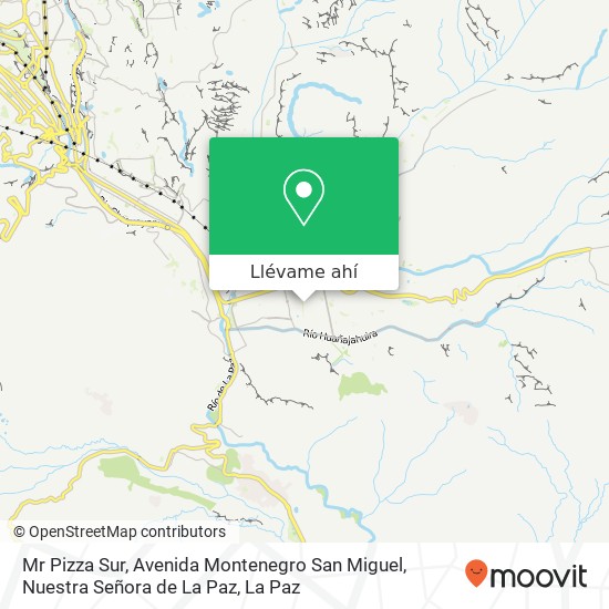 Mapa de Mr Pizza Sur, Avenida Montenegro San Miguel, Nuestra Señora de La Paz