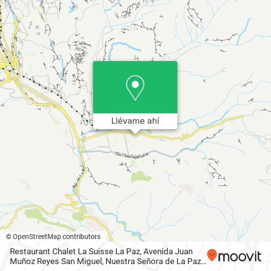 Mapa de Restaurant Chalet La Suisse La Paz, Avenida Juan Muñoz Reyes San Miguel, Nuestra Señora de La Paz
