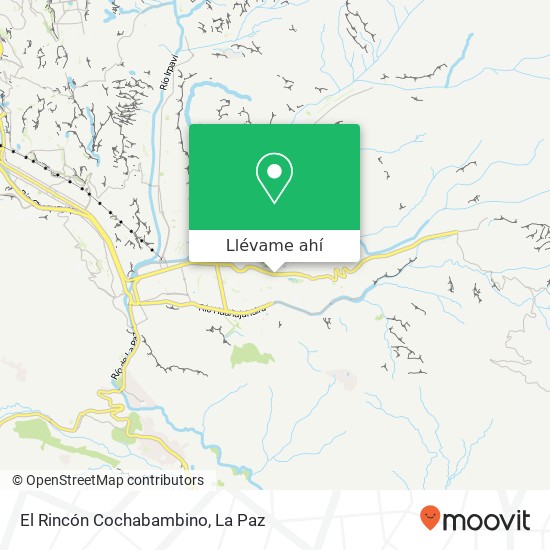 Mapa de El Rincón Cochabambino, Avenida Juan Muñoz Reyes Cota Cota, Nuestra Señora de La Paz