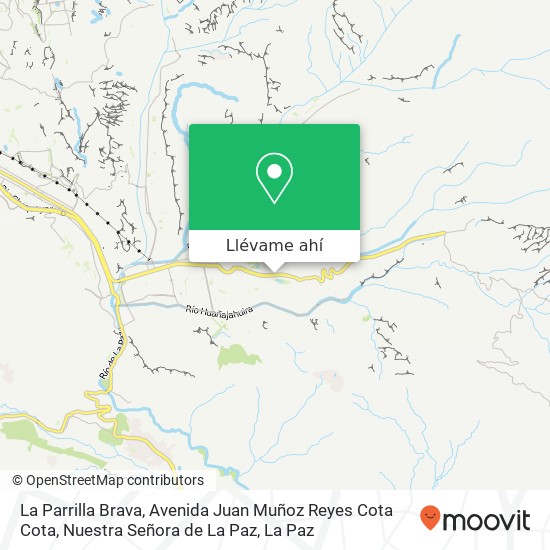 Mapa de La Parrilla Brava, Avenida Juan Muñoz Reyes Cota Cota, Nuestra Señora de La Paz