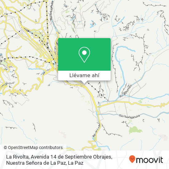 Mapa de La Rivolta, Avenida 14 de Septiembre Obrajes, Nuestra Señora de La Paz