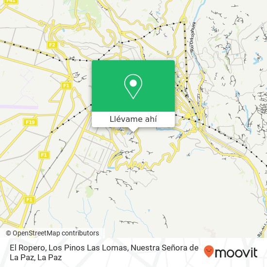 Mapa de El Ropero, Los Pinos Las Lomas, Nuestra Señora de La Paz