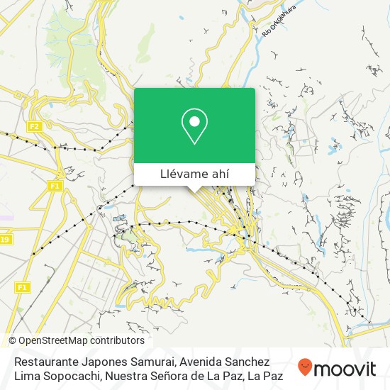 Mapa de Restaurante Japones Samurai, Avenida Sanchez Lima Sopocachi, Nuestra Señora de La Paz