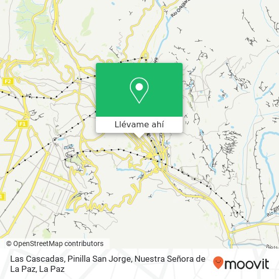 Mapa de Las Cascadas, Pinilla San Jorge, Nuestra Señora de La Paz