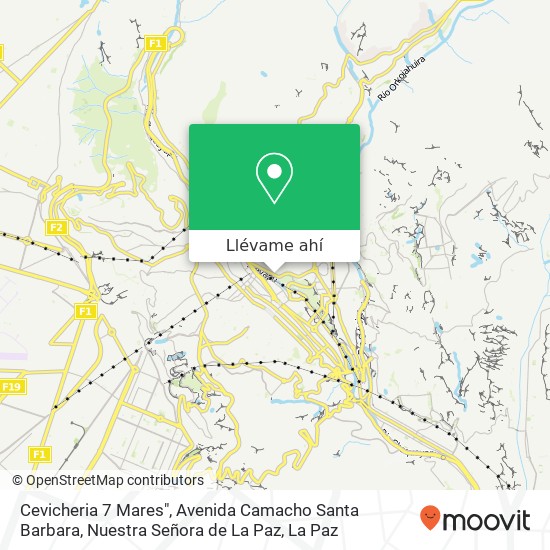 Mapa de Cevicheria 7 Mares", Avenida Camacho Santa Barbara, Nuestra Señora de La Paz