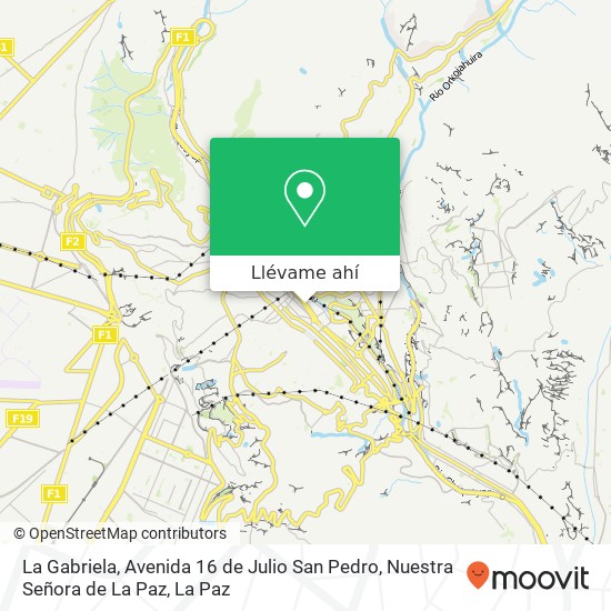Mapa de La Gabriela, Avenida 16 de Julio San Pedro, Nuestra Señora de La Paz