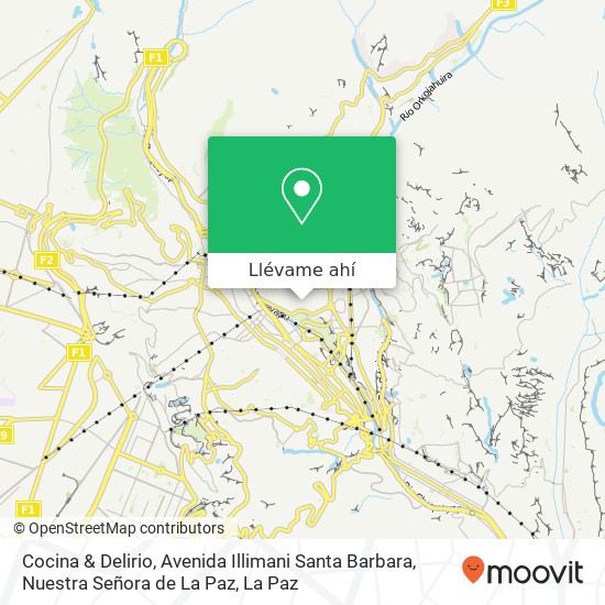 Mapa de Cocina & Delirio, Avenida Illimani Santa Barbara, Nuestra Señora de La Paz