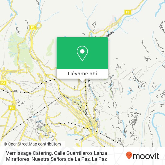 Mapa de Vernissage Catering, Calle Guerrilleros Lanza Miraflores, Nuestra Señora de La Paz