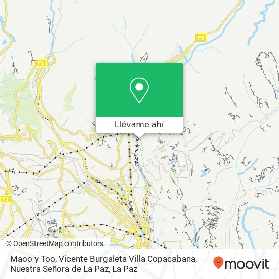 Mapa de Maoo y Too, Vicente Burgaleta Villa Copacabana, Nuestra Señora de La Paz