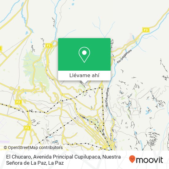 Mapa de El Chucaro, Avenida Principal Cupilupaca, Nuestra Señora de La Paz