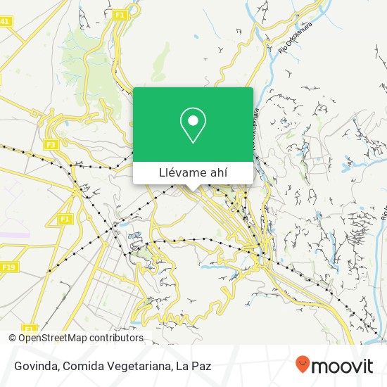 Mapa de Govinda, Comida Vegetariana, Avenida 20 de Octubre San Pedro, Nuestra Señora de La Paz