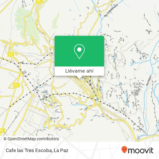 Mapa de Cafe las Tres Escoba, Fernando Guachalla San Jorge, Nuestra Señora de La Paz