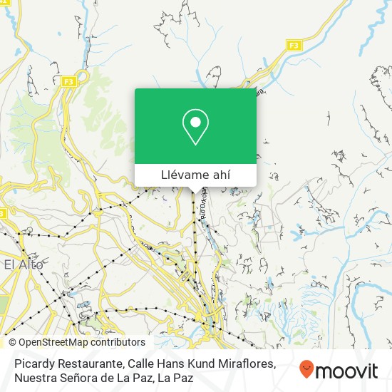 Mapa de Picardy Restaurante, Calle Hans Kund Miraflores, Nuestra Señora de La Paz