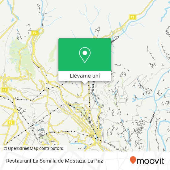 Mapa de Restaurant La Semilla de Mostaza, Jorge Saenz Miraflores, Nuestra Señora de La Paz