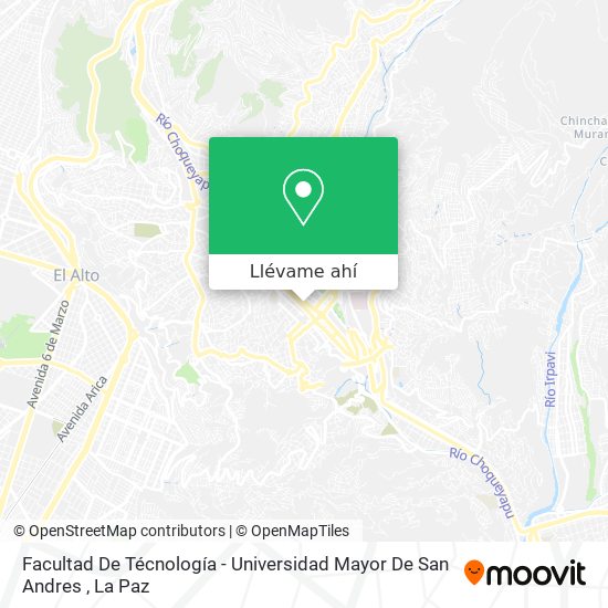 Mapa de Facultad De Técnología - Universidad Mayor De San Andres