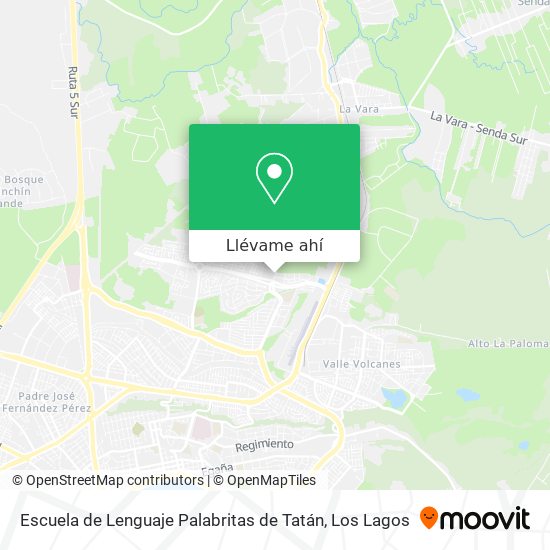 Mapa de Escuela de Lenguaje Palabritas de Tatán