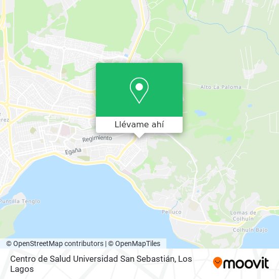 Mapa de Centro de Salud Universidad San Sebastián