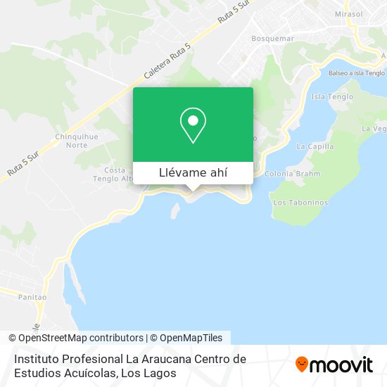 Mapa de Instituto Profesional La Araucana Centro de Estudios Acuícolas