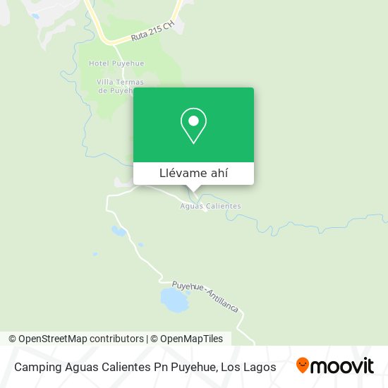 Mapa de Camping Aguas Calientes Pn Puyehue