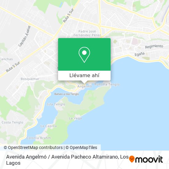 Mapa de Avenida Angelmó / Avenida Pacheco Altamirano