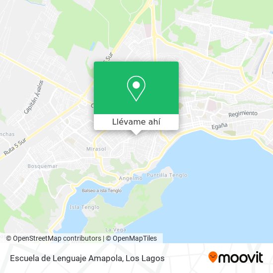 Mapa de Escuela de Lenguaje Amapola