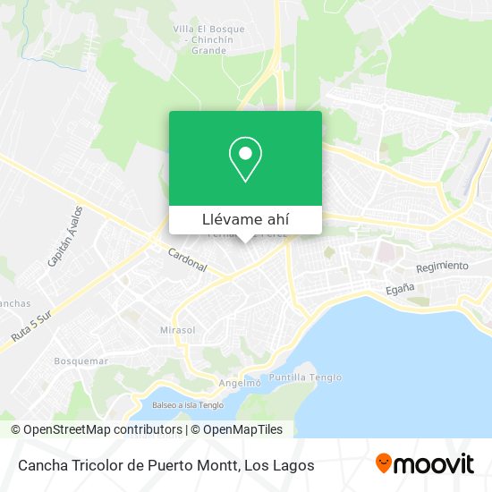 Mapa de Cancha Tricolor de Puerto Montt
