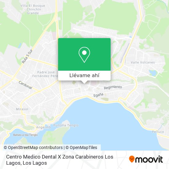 Mapa de Centro Medico Dental X Zona Carabineros Los Lagos