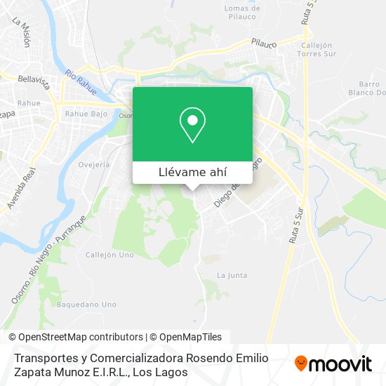 Mapa de Transportes y Comercializadora Rosendo Emilio Zapata Munoz E.I.R.L.