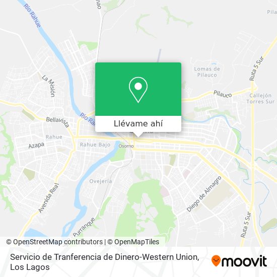 Mapa de Servicio de Tranferencia de Dinero-Western Union