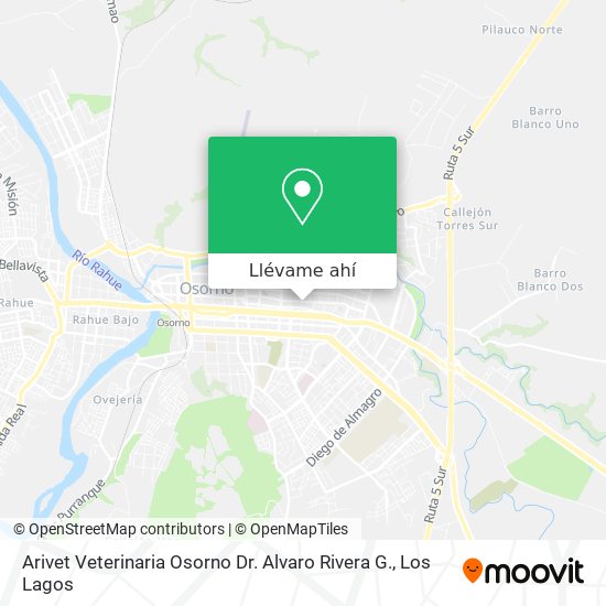 Mapa de Arivet Veterinaria Osorno Dr. Alvaro Rivera G.