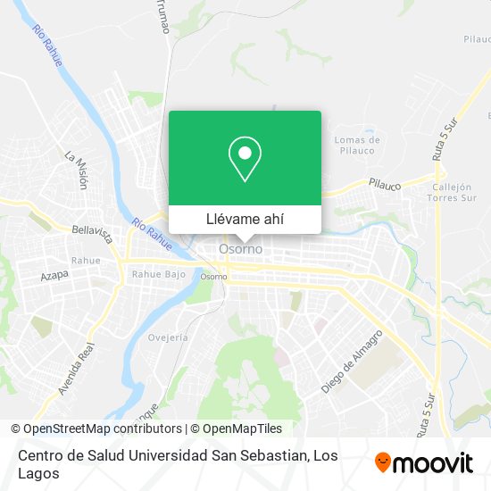 Mapa de Centro de Salud Universidad San Sebastian