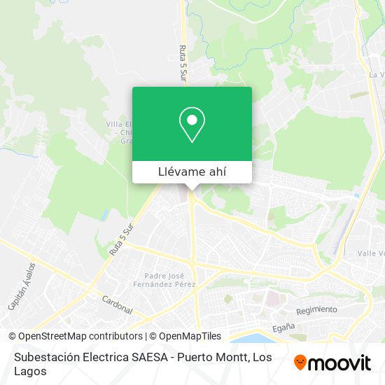 Mapa de Subestación Electrica SAESA - Puerto Montt