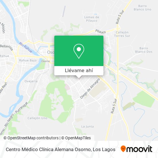 Mapa de Centro Médico Clínica Alemana Osorno