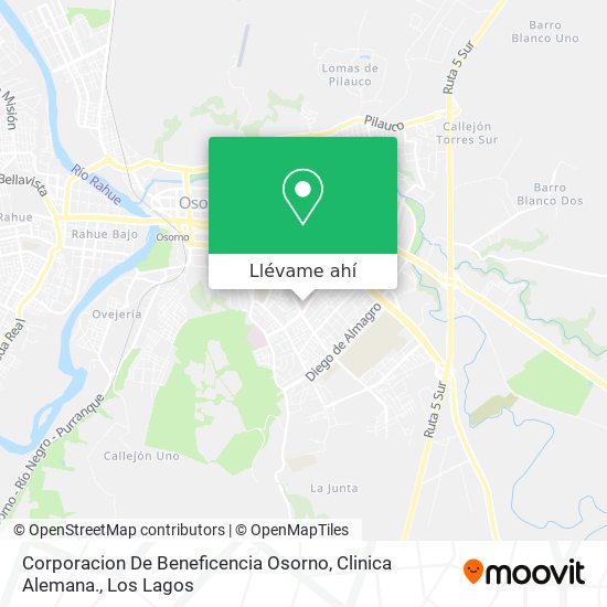 Mapa de Corporacion De Beneficencia Osorno, Clinica Alemana.