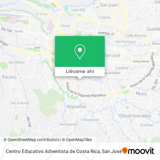 Mapa de Centro Educativo Adventista de Costa Rica