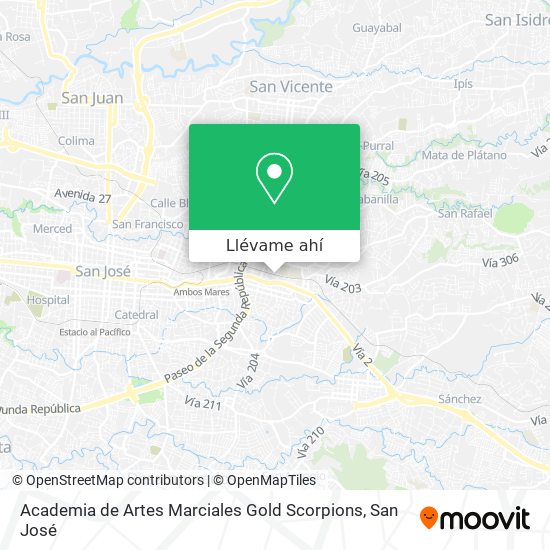 Mapa de Academia de Artes Marciales Gold Scorpions