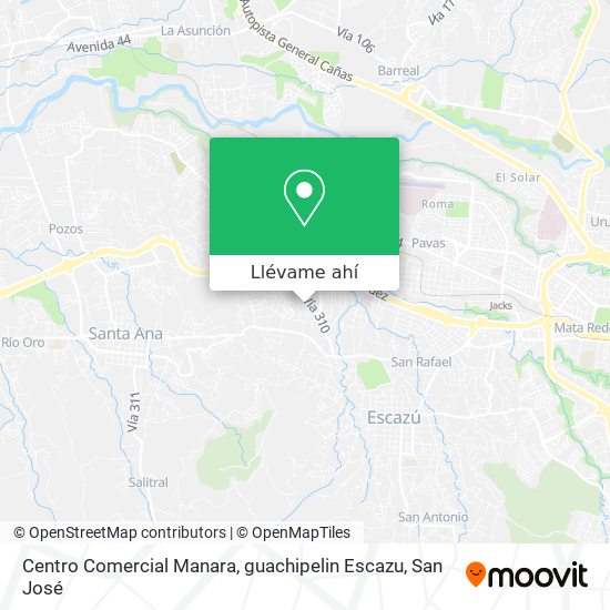 Mapa de Centro Comercial Manara, guachipelin Escazu