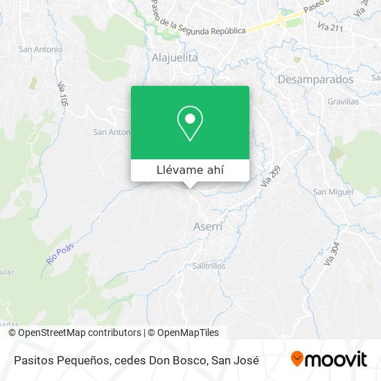 Mapa de Pasitos Pequeños, cedes Don Bosco