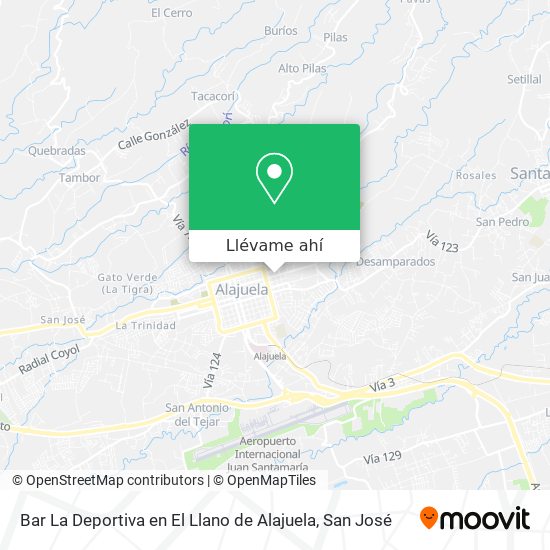 Mapa de Bar La Deportiva en El Llano de Alajuela